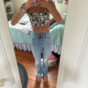 Free People Black and White Crop Top